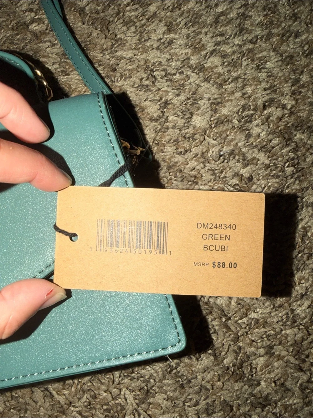 Steve Madden Teal Structured Crossbody Satchel